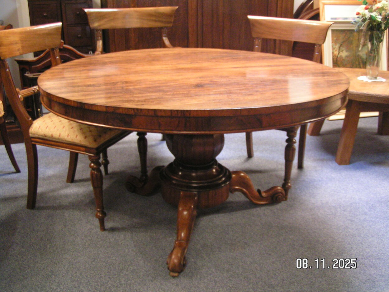 artikelnr. 1602047 Antieke Victoriaanse Carveld Palissanderhout Deining Table Zeer Goede Staat prijs €2250,- euro
