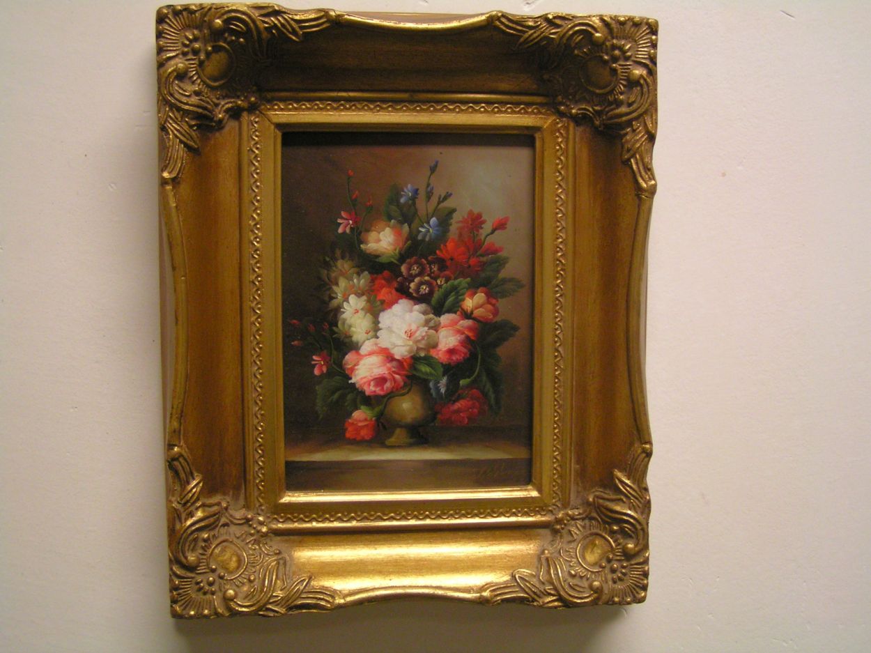 Verkocht artikelnr. 0160087 Bloemstilleven op paneel
b: 23cm x H: 28cm

in nieuwstaat.
Keywords: Bloemstilleven op paneel